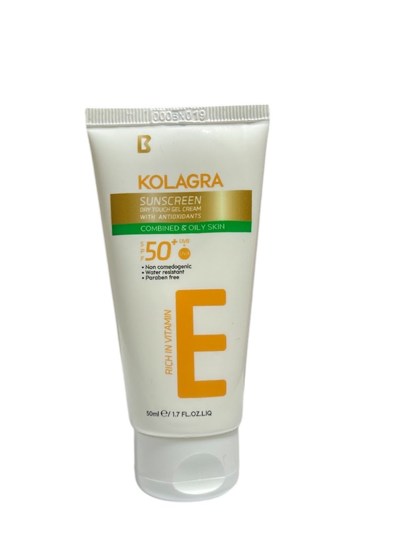 KOLAGRA - Kolagra Sun Dry Touch Gel Cream Spf50+ (packaging may vary) 50ml - Image 1