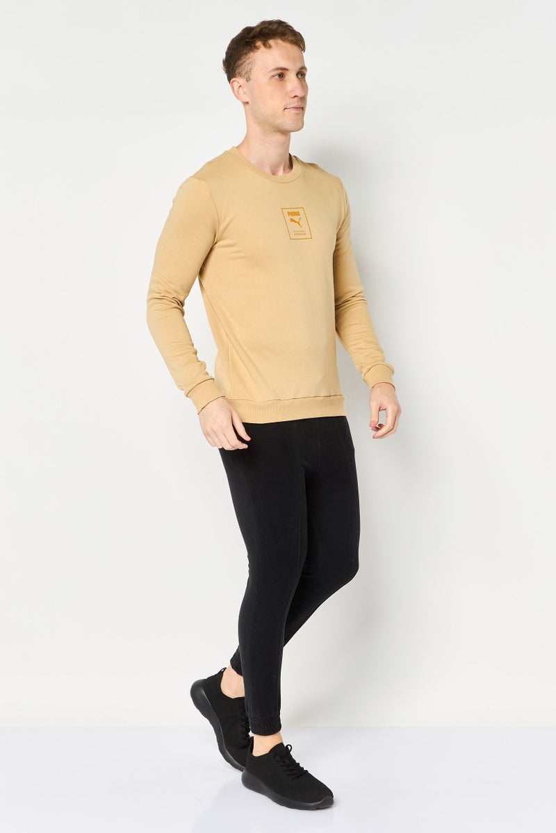 PUMA Men Sportswear Fit Long Sleeve Outdoor Sweatshirt, Dark Beige - Image 3