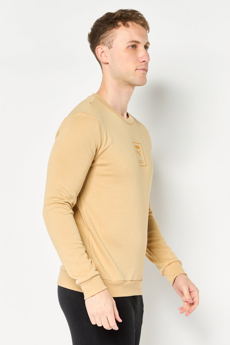 PUMA Men Sportswear Fit Long Sleeve Outdoor Sweatshirt, Dark Beige - Image 2