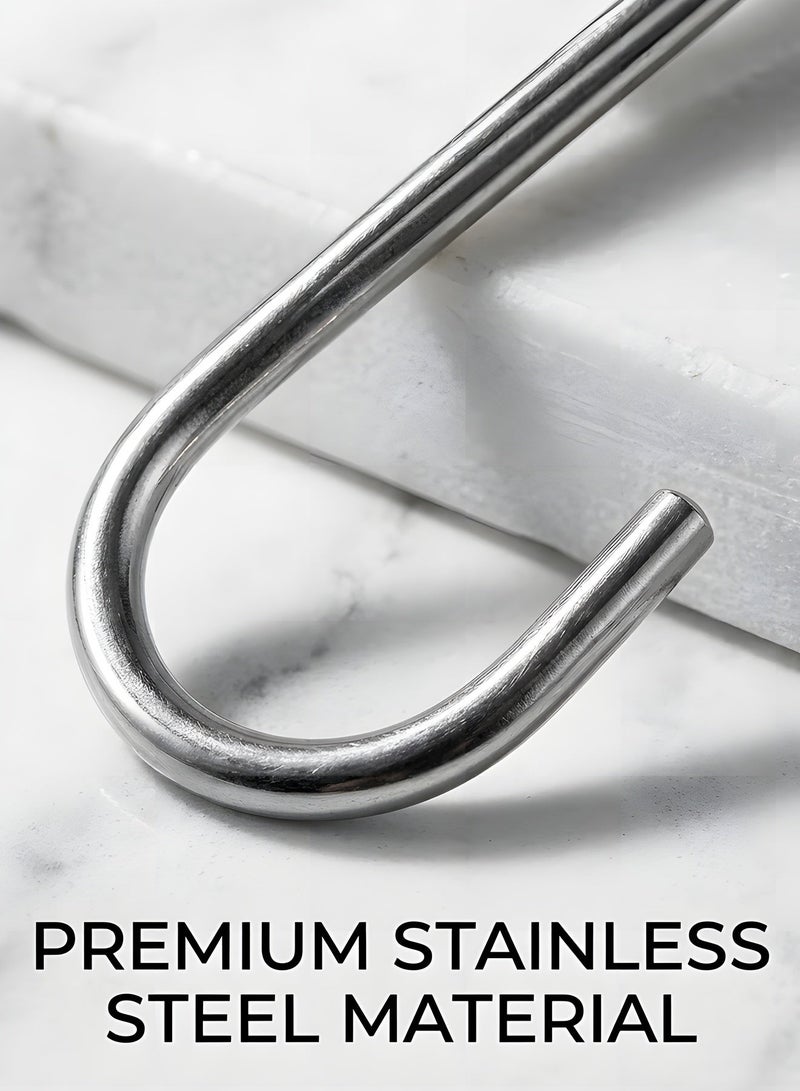 بيوينتي 30 قطعة من الأقواس الثقيلة بشكل S مصنوعة من الفولاذ المقاوم للصدأ وخطافات حامل المناشف لتعليق الأدوات المنزلية في الحمام والمطبخ، وخطافات التخزين، وأواني الطهي الثقيلة، وحقائب الملابس، ونباتات المناشف - Image 5