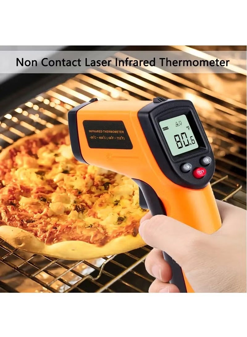 Infrared Thermometer Gun, Laser Thermometer for Cooking, Pizza Oven, Griddle, Engine, HVAC, Laser Temperature Gun with Adjustable Emissivity  Max Measure -50℃~400℃ (Not for Human) - Image 3