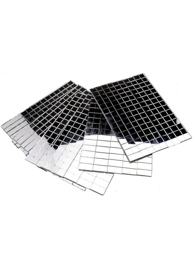 Micro Traders Micro Trader Self-Adhesive Real Glass Craft Mini Square Round Mirrors Mosaic Tiles - Image 1