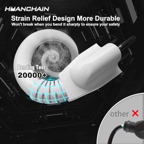 HUANCHAIN 6 FT 16 Gauge White Indoor Outdoor Extension Cord Waterproof, Flexible Cold Weather 3 Prong Electric Cord Outside, 13A 1625W 125V 16AWG SJTW, ETL Listed - Image 5