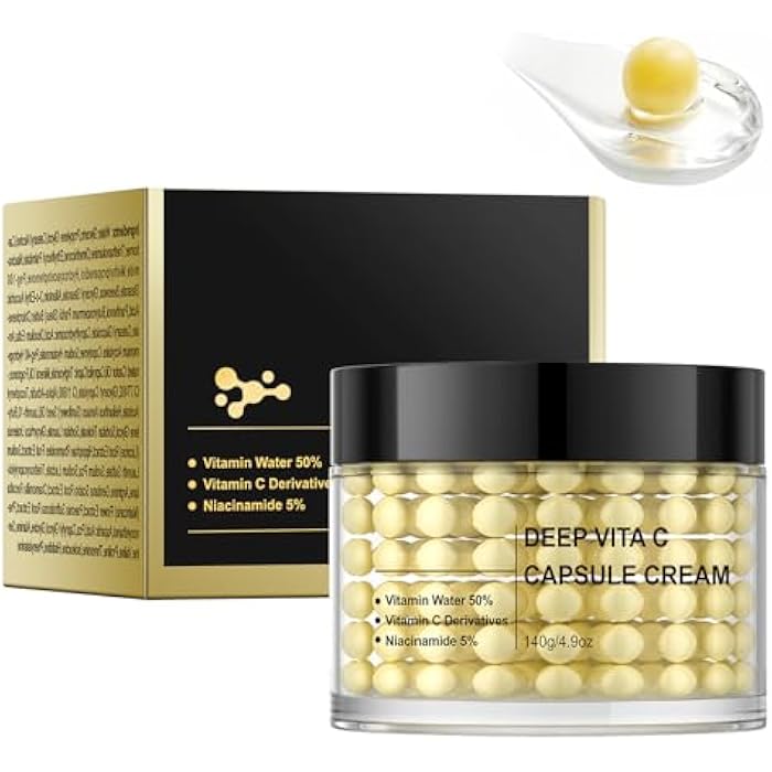 IREV كبسولات فيتامين سي العميق من IREV لترطيب الوجه، كريم وجه مرطب، جل شفاف لبشرة متألقة، عناية بالبشرة ليلاً، كريم هلامي للبشرة الباهتة وغير المتساوية 4.9 أونصة - Image 1