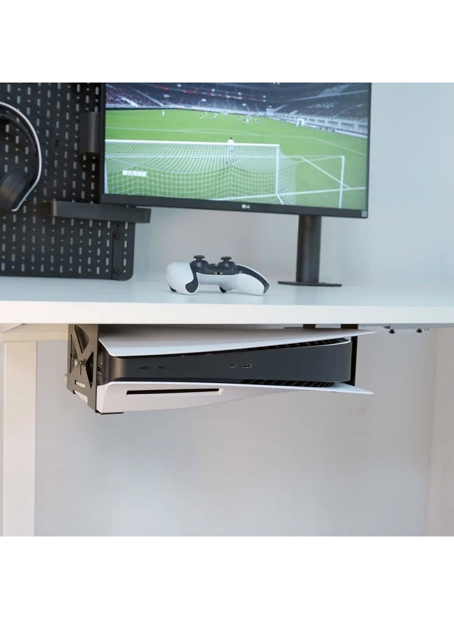 Monzlteck Under Desk Holder for PS5/PS5 Slim,Stealth Mount Compaitble with Playstation 5 Disc & Digital Edition Console,Space Saving,DP-05 - Image 3