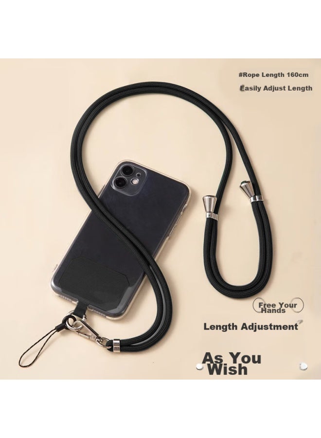 Dipple Dipuer Phone Strap, Neck Strap, Crossbody, Adjustable, Anti-loss, Versatile Phone Case, Durable, Long Style, Black, Long Version - Image 1