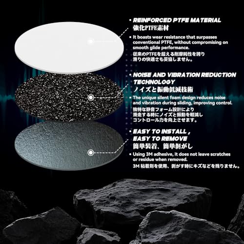 TALONGAMES 48 Dot Mouse Skates Feet Universal for Cloth Mousepads, 6mm, High Durability, Lasting Performance, Low Noise,Curved Edge, High Speed (雲 Kumo Series, White) - Image 3