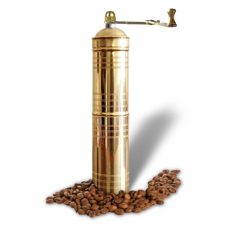Traditional Turkish Manual Coffee Grinder Brass Coffee Grinder Kitchen Decor Qualification Adjustable Grinder Manual Coffee Mill with Handle