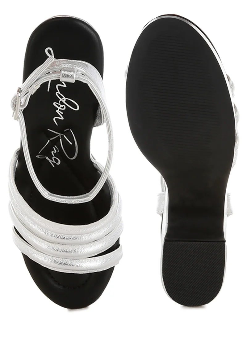 London Rag Strappy High Platform Sandals in Silver