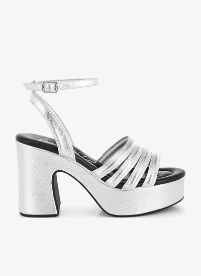 London Rag Strappy High Platform Sandals in Silver