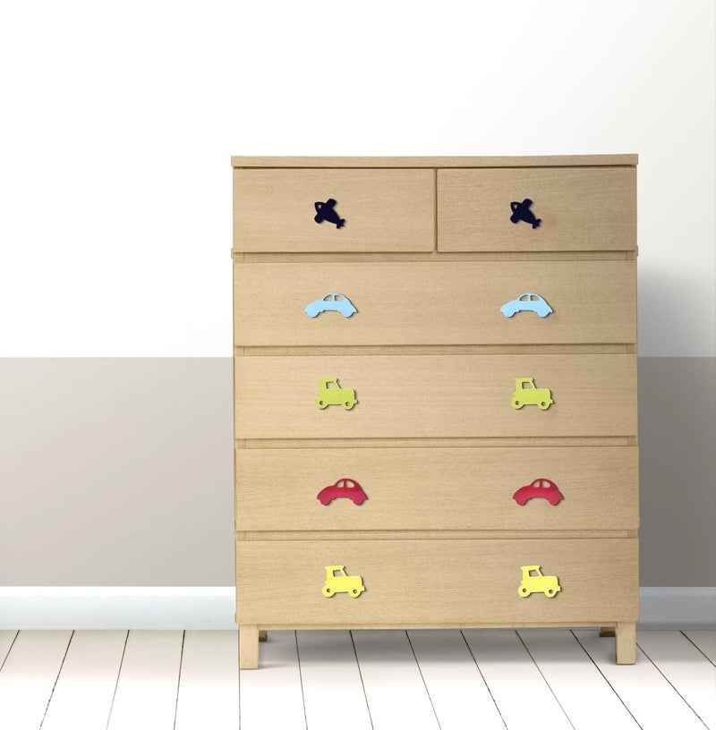 FLY FROG Aeroplane-Themed MDF Wood Knobs for Kids' Rooms, Wardrobes, Doors, and Cabinets – Set of 2 Drawer Handles (Aeroplane-White) - Image 4