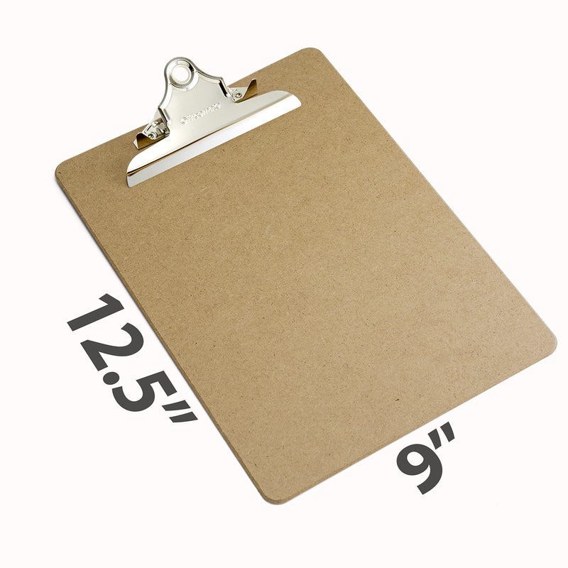 Officemate Recycled Wood Clipboard, Letter Size, 9" x 12.5" with 6" Clip, 3 Pack (83133),Brown - Image 2