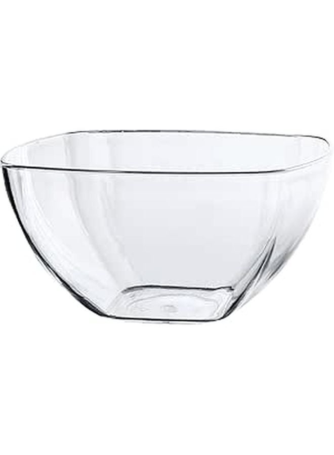 Large 19cm Square Acrylic Salad Bowl Serving Dish For Fruit Dessert Kitchen Catering - Image 1