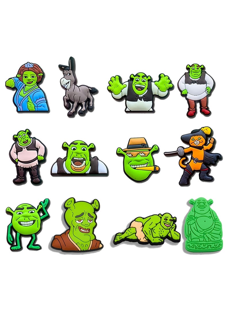 SOLARAE Croc Shoe Decoration Charms, 12 Pcs Croc Charm for Shoe Buckle Party Favors ‚ÄãMini Charm Bracelet Wristband for Men Women Kid - Image 1