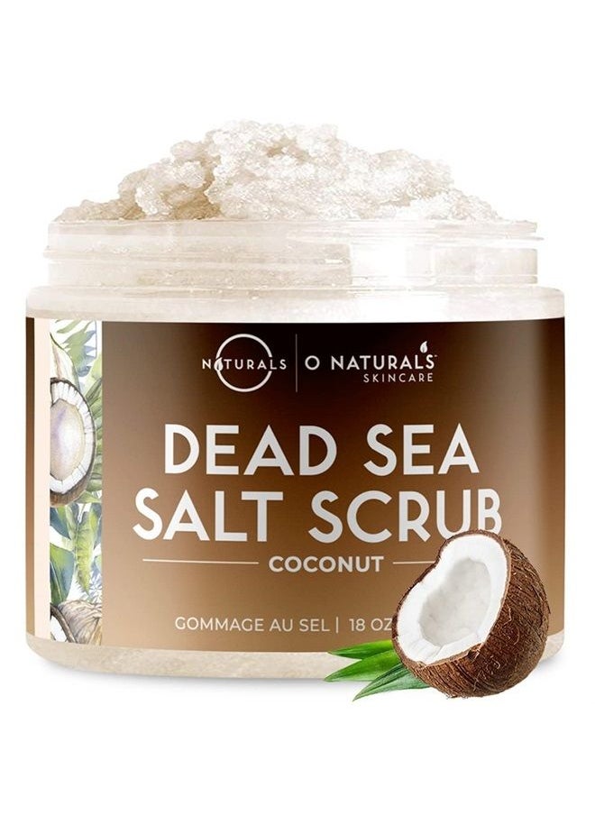 O Naturals - Exfoliating Lemon Oil Dead Sea Salt Deep-Cleansing Face & Body Scrub. Anti-Cellulite Tones Helps Oily Skin, Acne, Ingrown Hairs & Dead Skin Remover. Essential Oils, Sweet Almond 18oz - Image 1