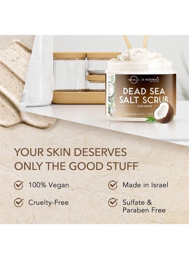 O Naturals - Exfoliating Lemon Oil Dead Sea Salt Deep-Cleansing Face & Body Scrub. Anti-Cellulite Tones Helps Oily Skin, Acne, Ingrown Hairs & Dead Skin Remover. Essential Oils, Sweet Almond 18oz - Image 1