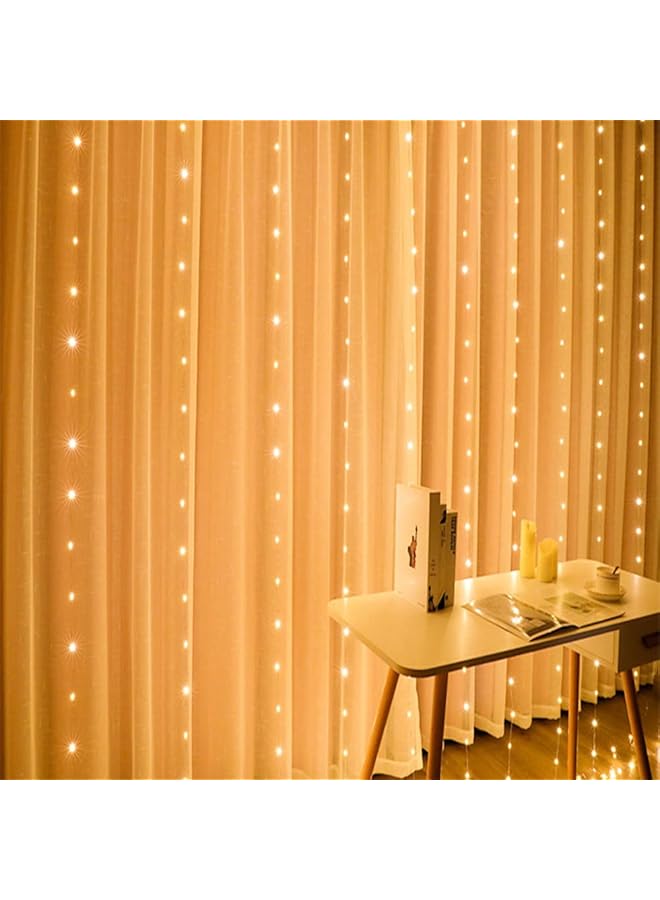 The Bros 300 مصباح LED ستارة ضوء خيط يعمل بالطاقة USB 8 أوضاع إضاءة 3x3 متر متلألئ مقاوم للماء مصباح خيالي مع تحكم عن بعد لزينة عيد الميلاد وغرفة النوم والحفلات والزفاف (أبيض دافئ) - Image 1