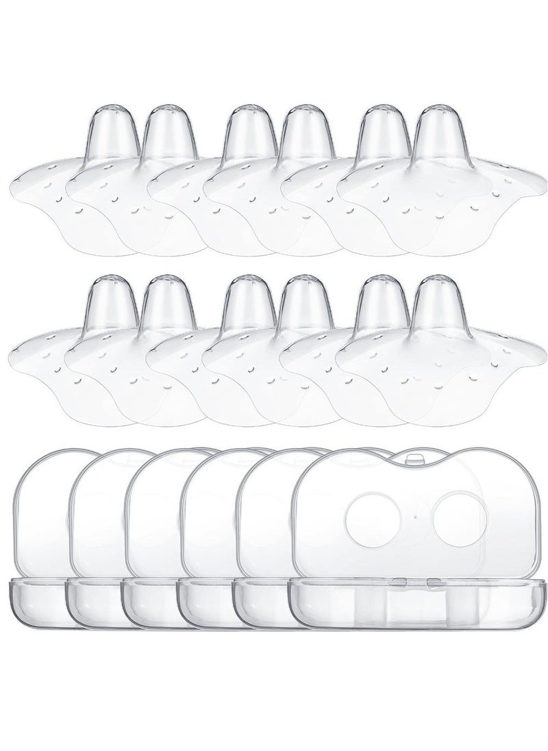 Generic - 12 Pcs Bpa Free Nipple Shield for Nursing Newborn Silicone Shield Nursing Nipple Shield Pain Relief Nursing Shield for Newborn With Latch Difficulties or Flat or Inverted - Image 1