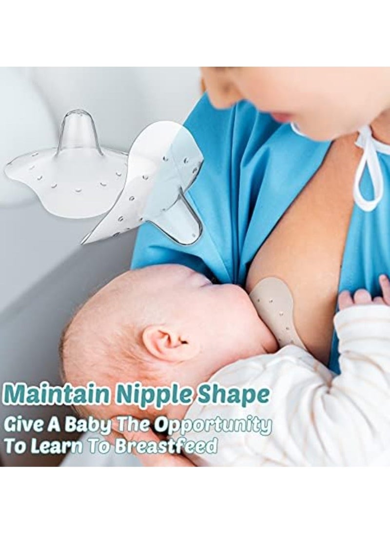Generic - 12 Pcs Bpa Free Nipple Shield for Nursing Newborn Silicone Shield Nursing Nipple Shield Pain Relief Nursing Shield for Newborn With Latch Difficulties or Flat or Inverted - Image 1