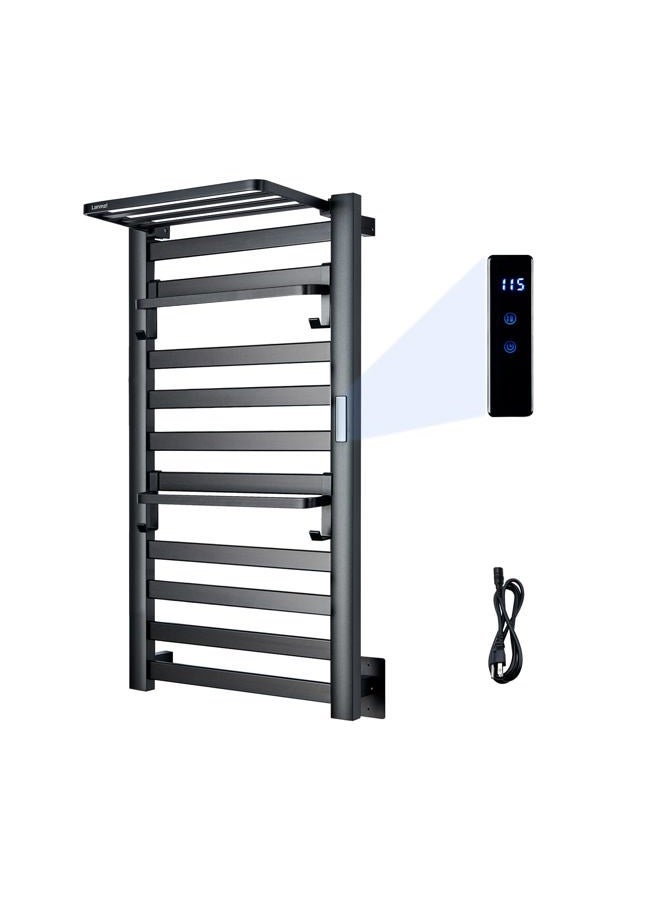 LANMEL 2 in 1 Towel Warmer Rack & Towel Rack Wall,10 Bars Electric Wall Mounted Heated Towel Racks for Bathroom, 24H Time Setting and Temperature Control Heated Drying Rack - Image 1