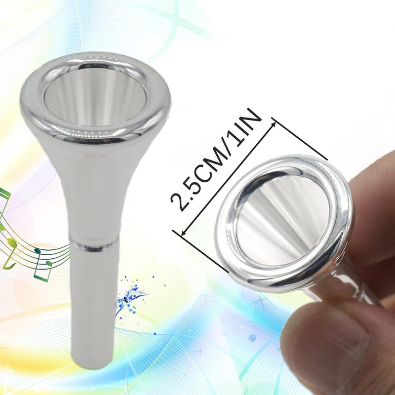 Cheerock 1Pack French Horn Mouthpiece, Standard Size French Horn Replacement Accessory, Compatible with Most French Horns (Silver) - Image 3