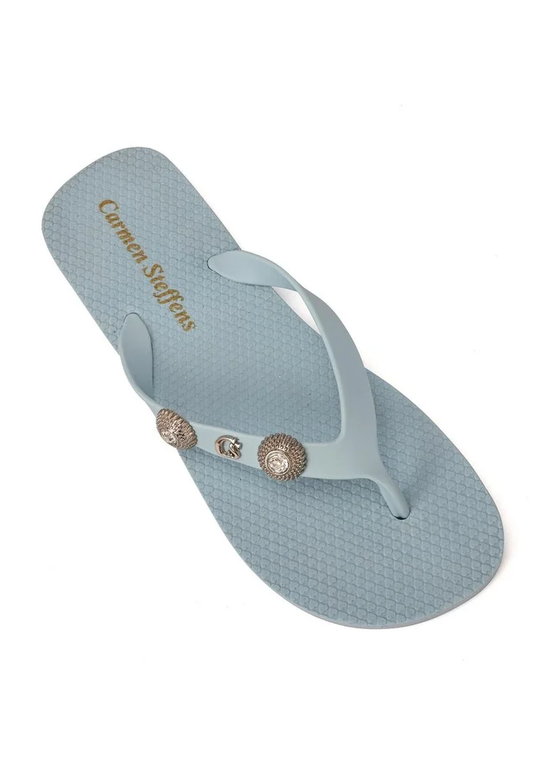 Carmen Steffens Baby Blue Flip-Flops With Decoration