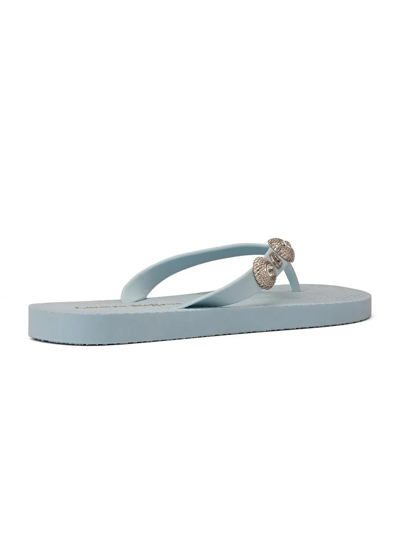 Carmen Steffens  Baby Blue Flip-Flops With Decoration for Women | Best Price UAE