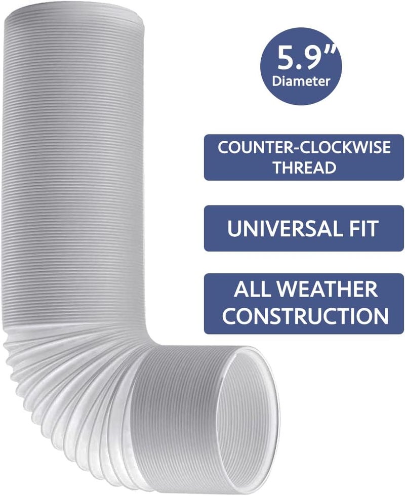 ALPINE HARDWARE Portable Exhaust Vent Hose - 5.9 Inch Diameter, Counter Clockwise, Adjustable Length up to 80 Inches - Image 3