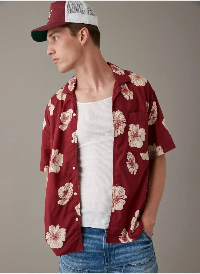 American Eagle AE Tropical Button-Up Poolside Shirt