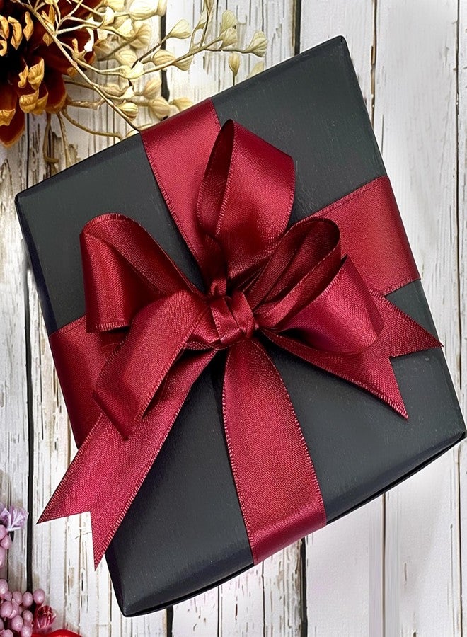 woric Double Faced Red Ribbon 1 1/2 inch 30 Yards Maroon Burgundy Ribbon Dark Valentine Satin Ribbons for Bows Floral Crafts Flower Bouquet Gift Wrapping Weeding Valentine's Day Decorations - Image 5