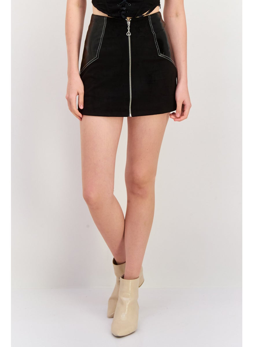 ONLY - Women Plain Mini Skirt, Black - Image 1