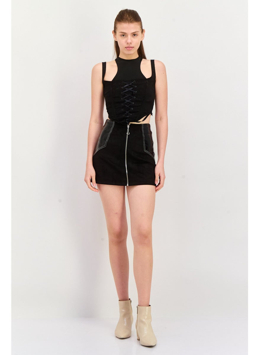 ONLY - Women Plain Mini Skirt, Black - Image 1