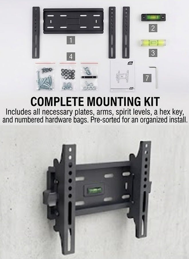 Skill Tech SH 20T Tilt TV Wall Mount for 12-43 Inch Screens, VESA 200x200, Wall Profile 60mm, Max Load 45kg – Black - Image 5