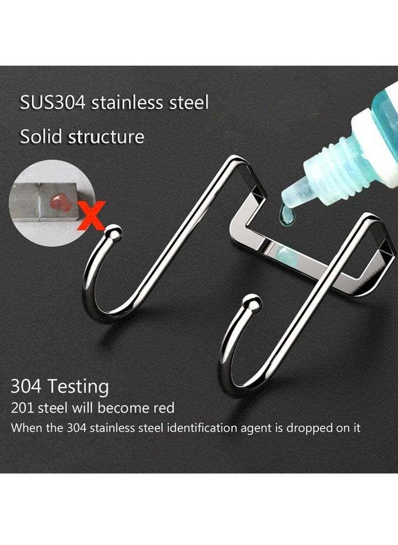 SYOSI Over Cabinet Drawer Double Hooks 4 Pack304 Stainless Steel Multiple Use Narrow Door Hook for Kitchen Bathroom Drawer Cabinet Door to Hang Bags Towels Coat  - Image 5