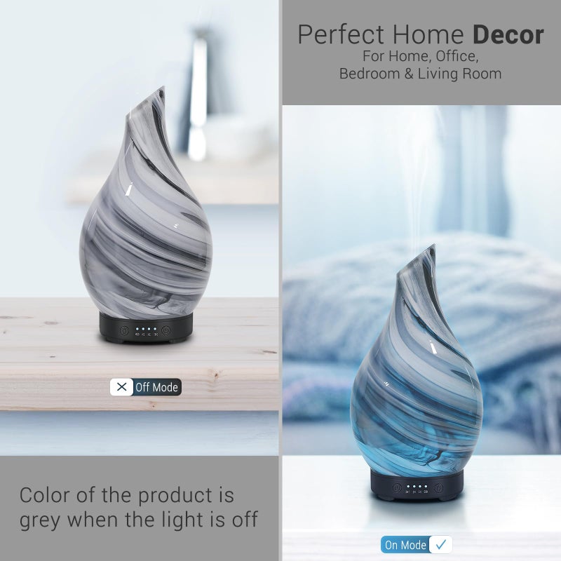 EQUSUPRO Essential Oil Diffuser 120ml Ultrasonic Aromatherapy Diffuser with Handmade Glass BPA Free Waterless Auto-Off, 4 Timer Setting 7 Colors Changed LED for Home Yoga Office - Image 2