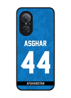 Rugged Black Edge Case for Huawei Nova 9 SE , Slim fit Soft Case Flexible Rubber Edges Thin Cover - Player Name - Asghar Afghan, Jersey Number- 44