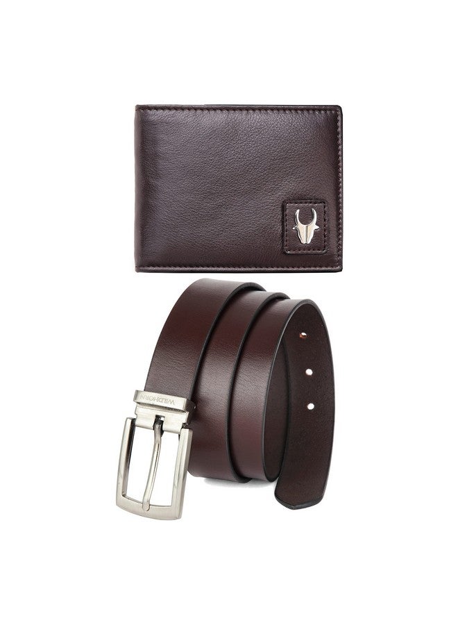 Wildhorn طقم هدايا وايلدهورن للرجال | محفظة جلدية وحزام محمي بتقنية RFID | هدية لصديق، حبيب، زوج، أب، ابن، إلخ، بني - Image 2