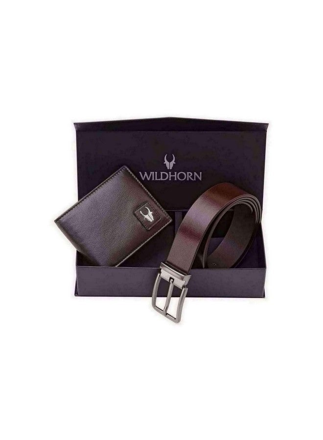 Wildhorn طقم هدايا وايلدهورن للرجال | محفظة جلدية وحزام محمي بتقنية RFID | هدية لصديق، حبيب، زوج، أب، ابن، إلخ، بني - Image 1