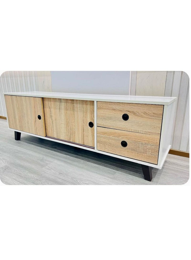 طاولة تلفاز، مع رف، طلاء أكريليك 160*40*45 سم - Image 1