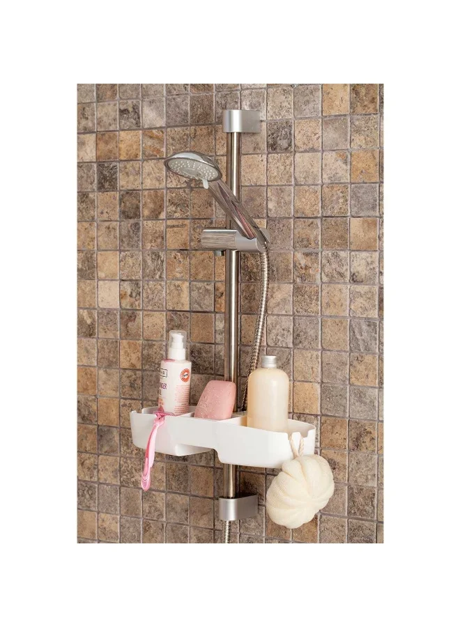 Primanova 3-Compartment Sleek Design Drippy Shower Basket White 7 x 33 x 11 cm