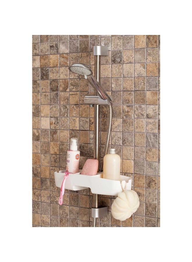 بريمانوفا سلة شاور ذات تصميم أنيق والتي تحتوي على ثلاثة أقسام، بلون أبيض، بأبعاد 7 × 33 × 11 سم - Image 2