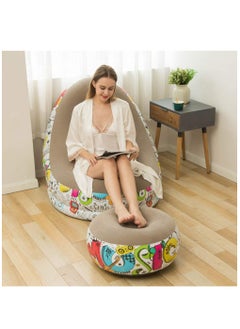 XiuWoo 2 Pack Foldable Portable Inflatable Bean Bag Chair, Lazy Sofa, Inflatable Couch, Inflatable Sofa, Inflatable Seat, Air Furniture Set with Footrest, Air Pump for Indoor, outdoor  - Image 4