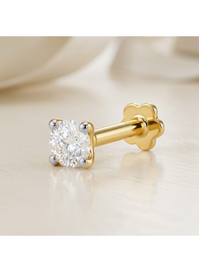 BAFLEH JEWELLERY 18k Gold Single Stone Diamond Nose Stud By Bafleh Jewellery - Image 1