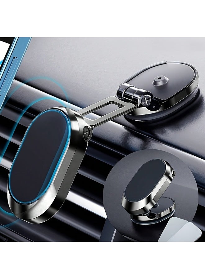Rotating Magnetic Car Phone Holder – Universal Zinc Alloy Dashboard Stand, Adjustable Mount for Smartphones - Image 2