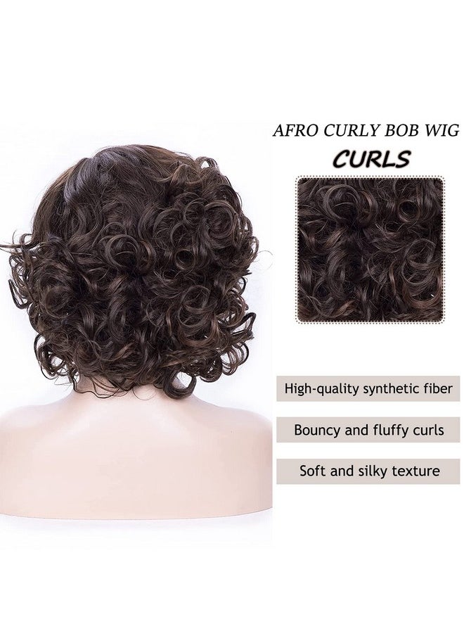 Short Brown Curly Wigs For Black Women Mixed Brown Big Curly Bob Synthetic Wig - pzsku/Z2C1A27ABCAE719B63ADDZ/45/_/1721558084/f39cd687-1669-4d3c-82ad-95cd3ebae7f0