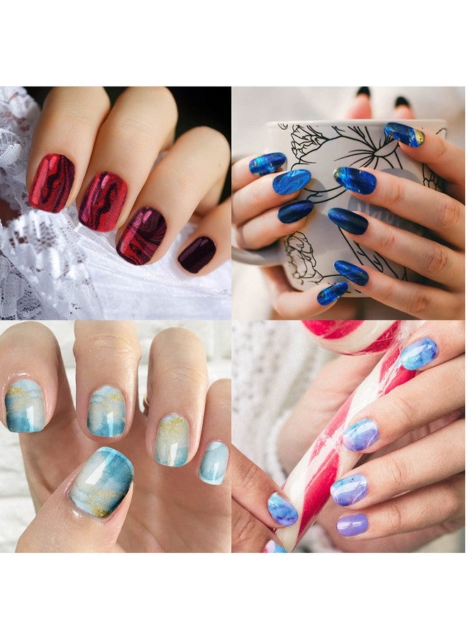 Maitys 168 Pieces 12 Sheets Full Wrap Nail Polish Stickers Self Adhesive Glitter Gradient Marble Color Nail Decal Strips With Glass Nail File For Women Girls Diy Nail Craft (Lovely Style) - Image 3