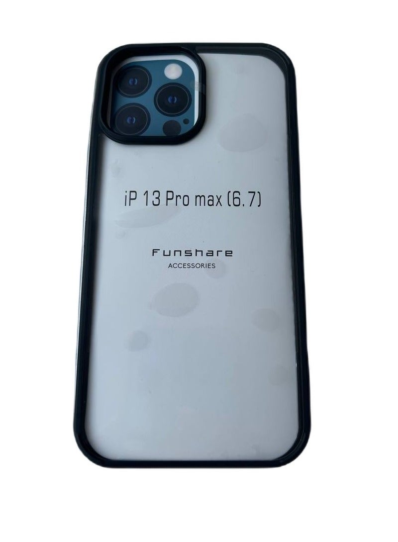 FunShare Clear Case with Metal Side for iPhone 12 Pro / 12 Pro Max / 13- Silver - Image 1