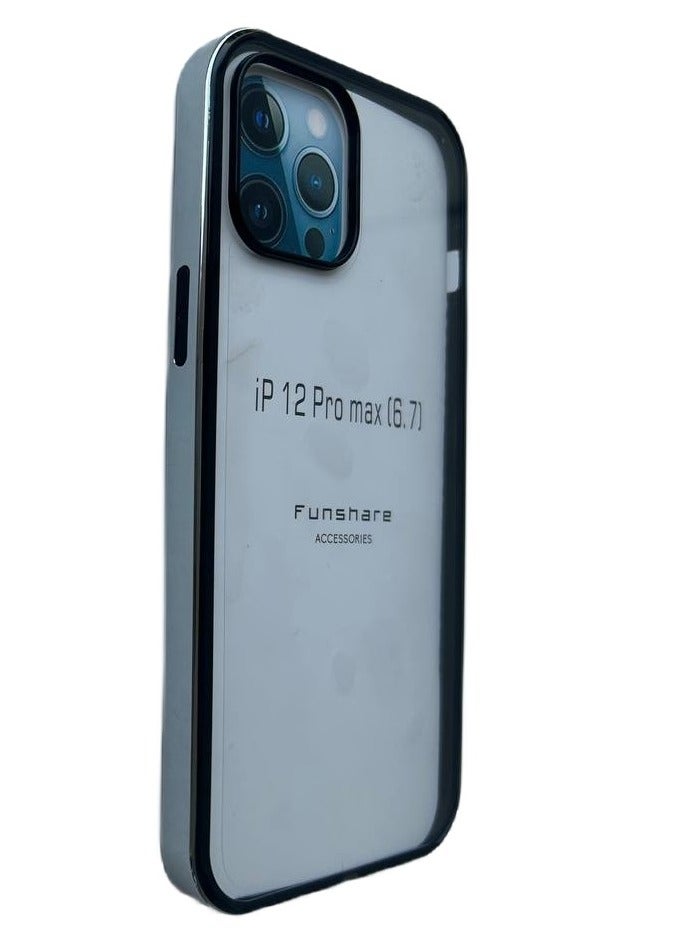 FunShare Clear Case with Metal Side for iPhone 12 Pro / 12 Pro Max / 13- Silver - Image 3