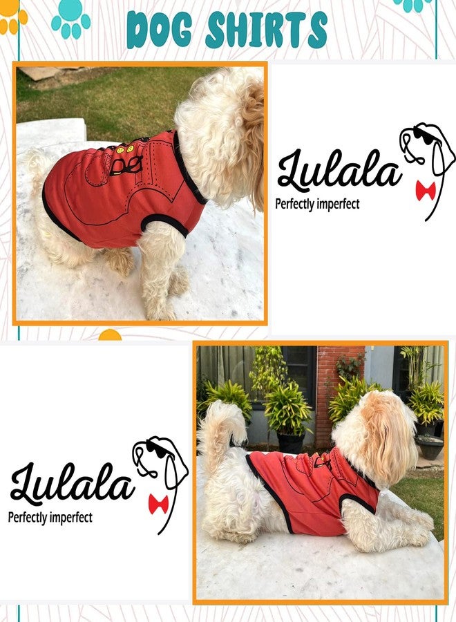 Lulala Pet Shirts Printed Puppy Shirts Cute Dog Sleeveless Dog Sweatshirts Soft Summer Pet Clothing Breathable Apparel Outfits for Dogs & Cats (Rust, 10 Inch) - 70 G - Image 5
