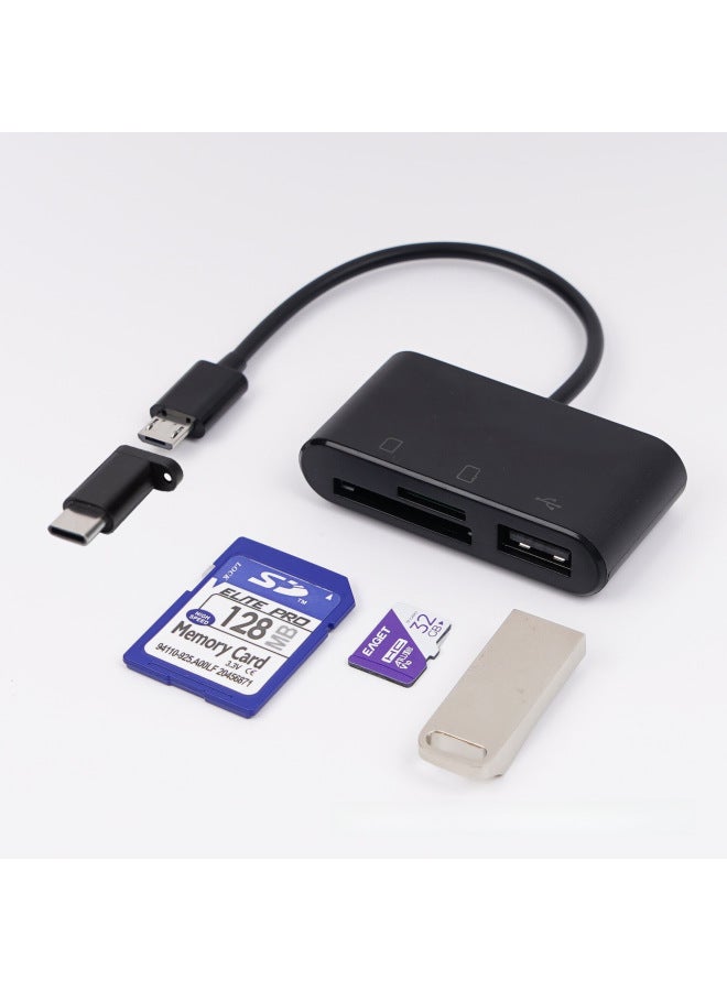 نيوترل قارئ بطاقات سداسي الوظائف خاص بالهواتف المحمولة من نوع سي متعدد الاستخدامات، يعمل كقرص يو للكمبيوتر وكاميرا مع دعم بطاقات TF و SD - Image 1